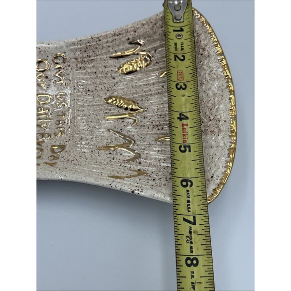 VTG Mexican Pottery Give Us This Day Our Daily Bread Plaque Dish With Loaf Prop - Picture 15 of 16